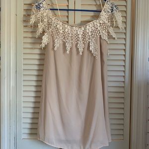 white lace strapless/off shoulder New Years Dress